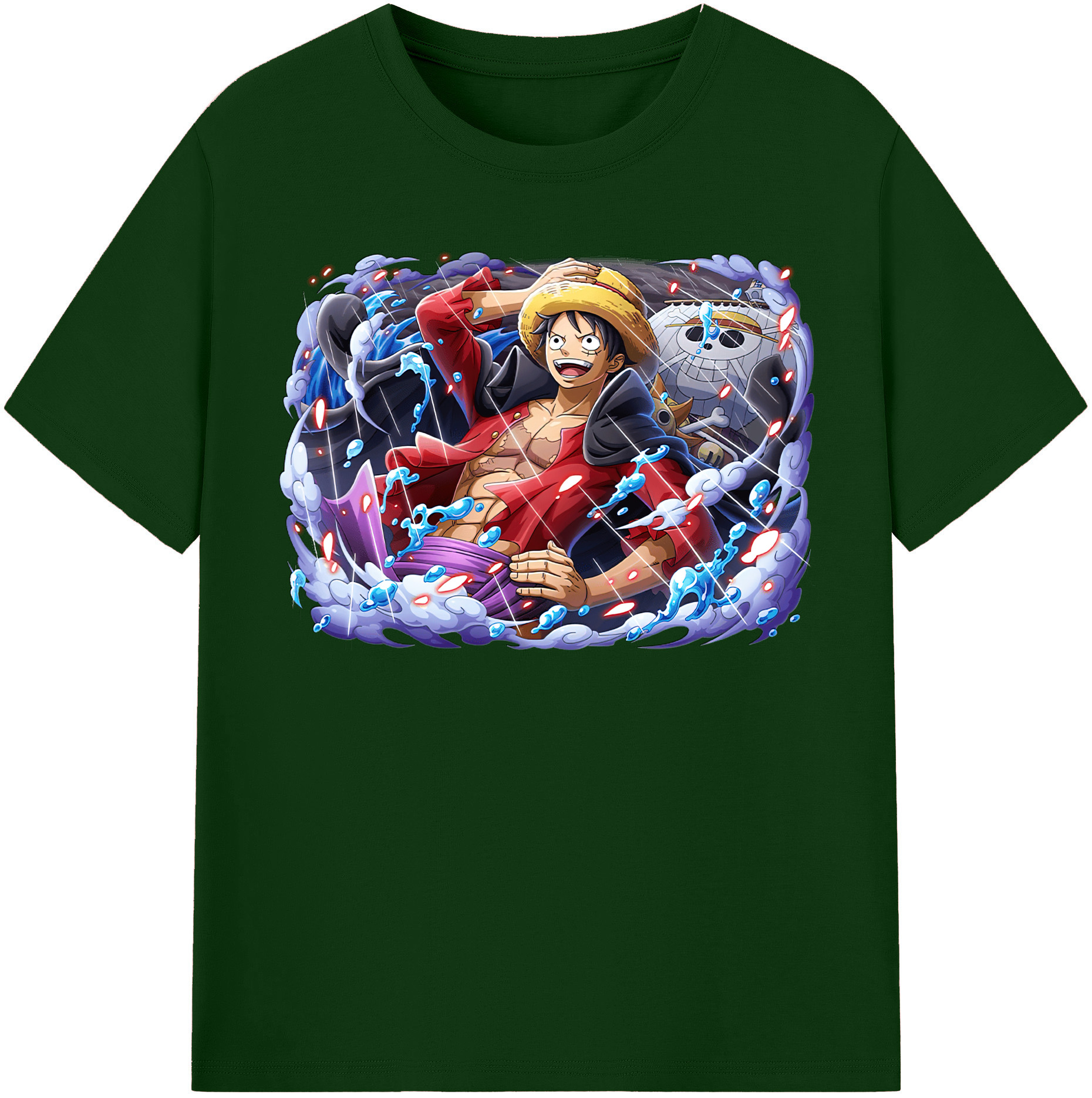 ワンピース モンキー・D・ルフィ ONE PIECE Monkey D. Luffy 綿100％半袖Tシャツ（フロントプリント）